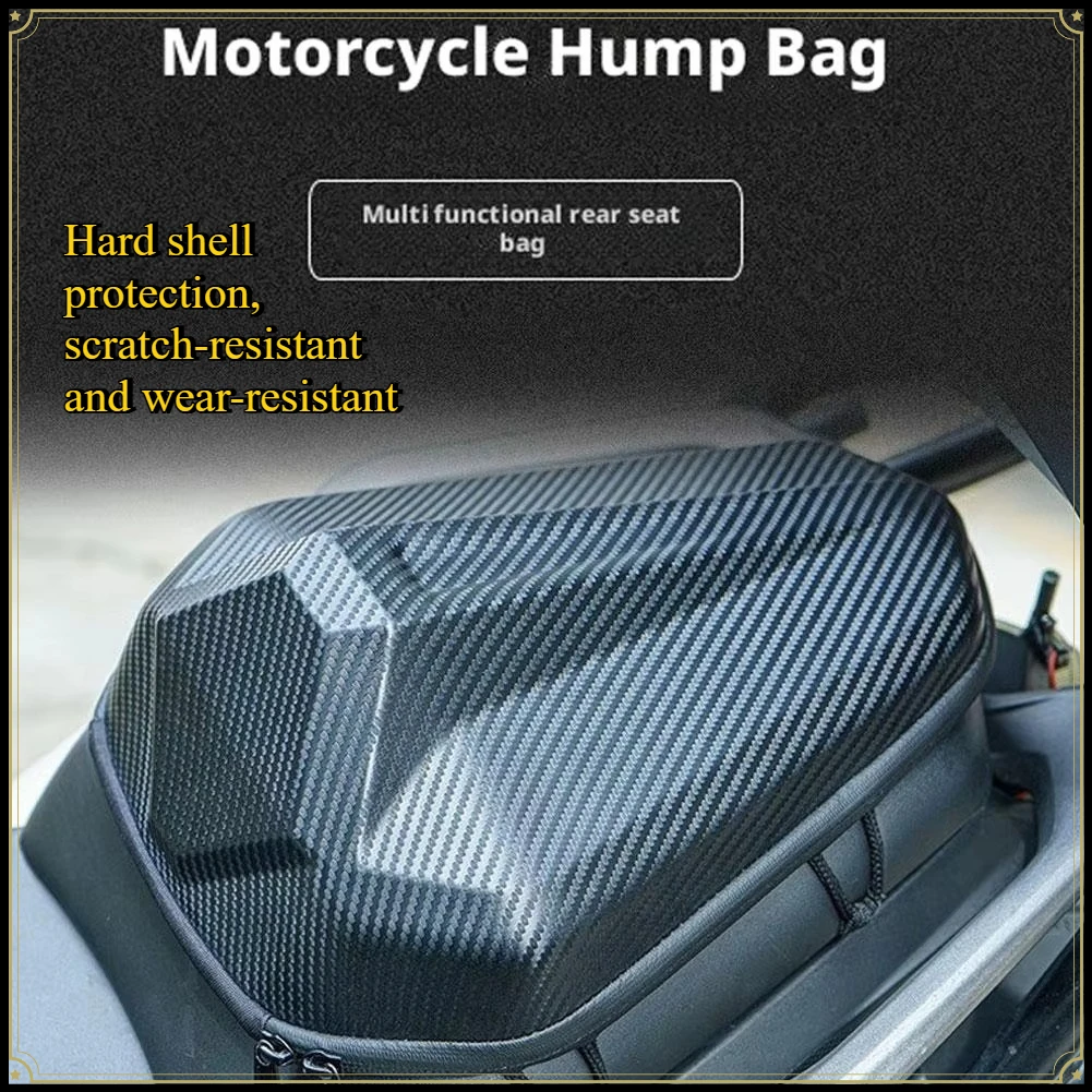 Motorcycle Hump Bag Waterproof Edge Binding Multifunctional Bag Seat Stylish Motorcycle Rear Storage 3D Luggage Accessory C3H4