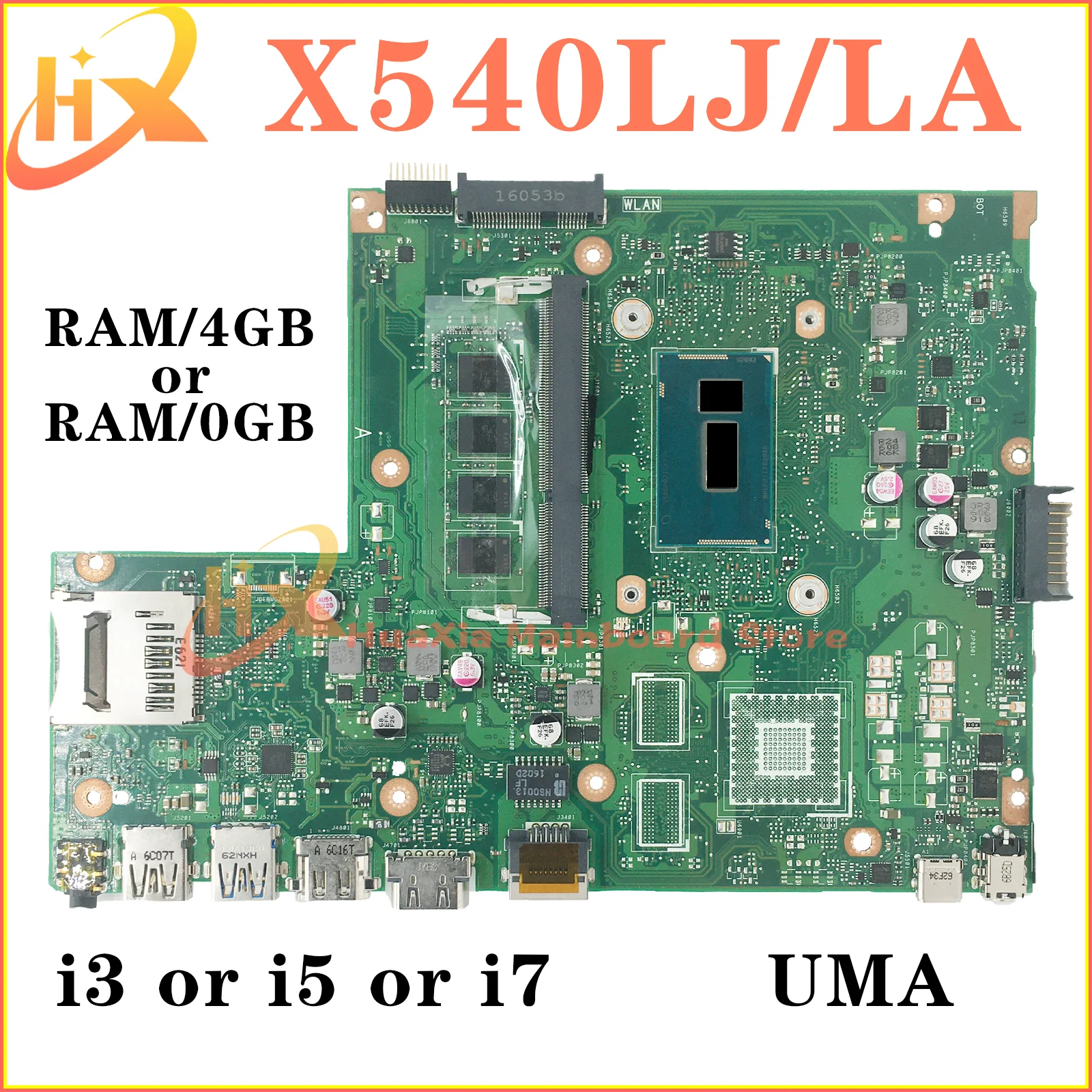 X540L Mainboard For ASUS X540LA A540LA F540LA K540LA R540LA X540LJ Laptop Motherboard i3 i5 i7 4th/5th Gen UMA RAM-0GB/4GB