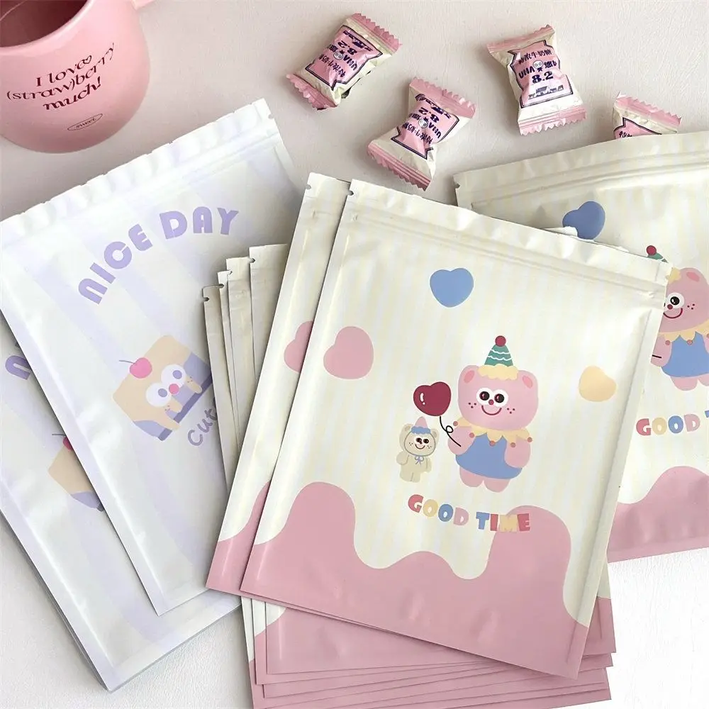 10Pcs Cute Cartoon Zip-lock Bag Sweets Cookies Snack Biscuit Storage Kawaii Gift Bag Plastic Creative Self Sealing Pockets