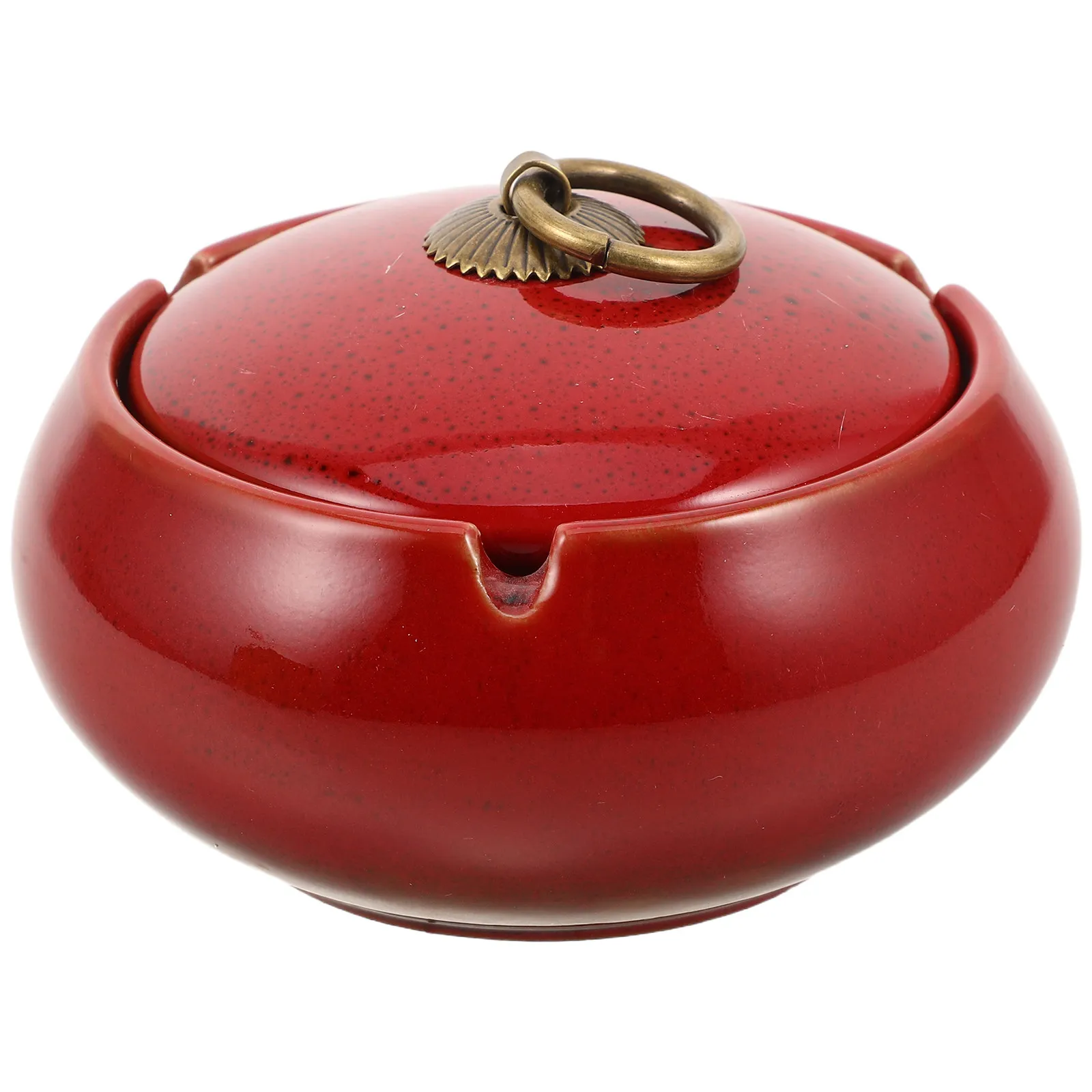 Ceramic Round Outdoor Ashtray with Lid for Smokers – Decorative Indoor/Outdoor Use