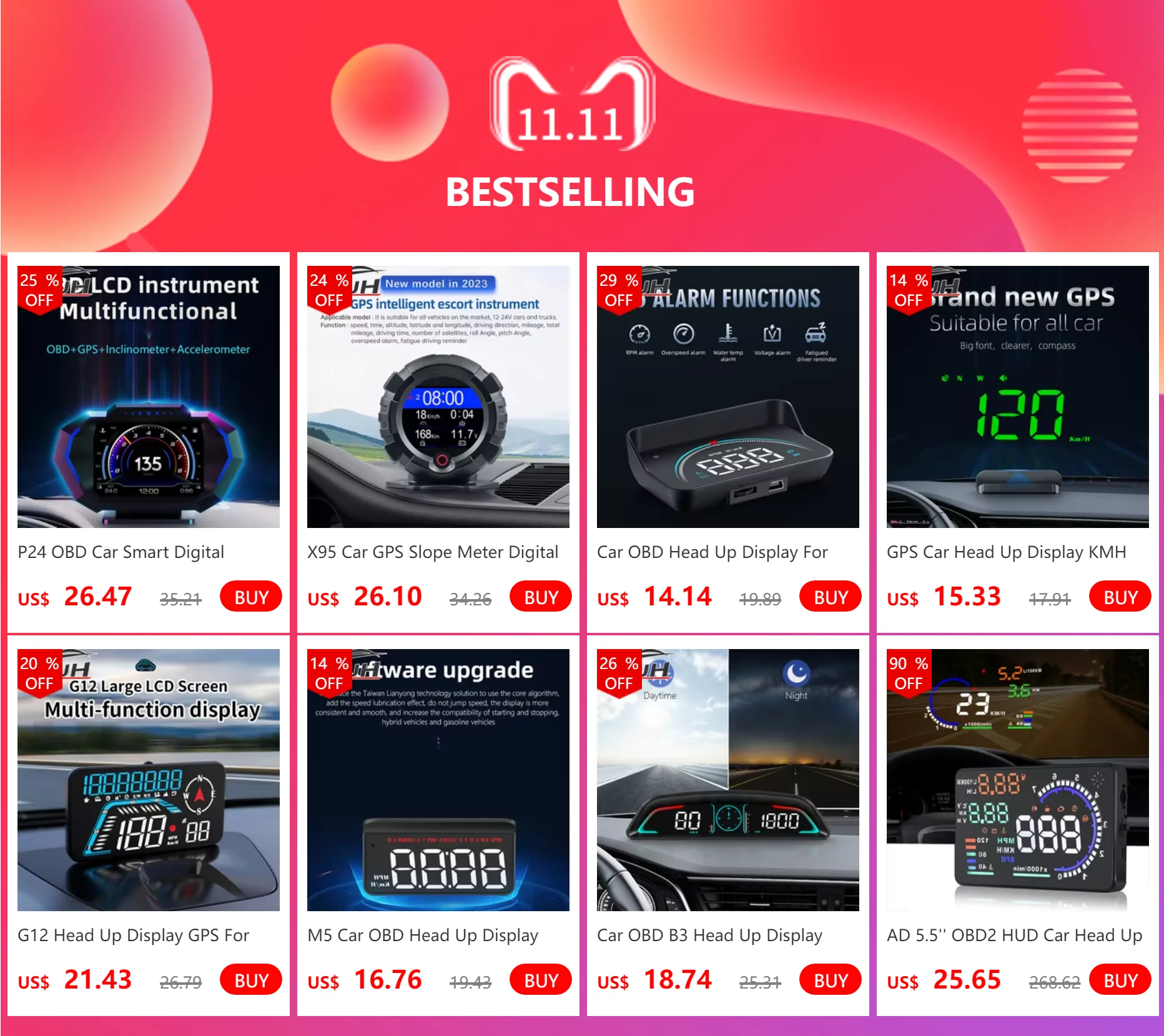 A205 OBD2 Auto Digital Tachometer Meter OBD Bordcomputer Auto Display Gauge OBD HUD Head Up Display Reise Display Geschwindigkeit meter – Detail 1