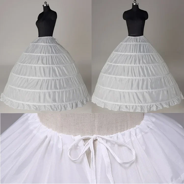 Jupon à 6 Cerceaux pour Robe de Bal, Robe de Mariée, Sous-Jupe, Accessoires pour Patients, Crinolines, Nouvelle Collection