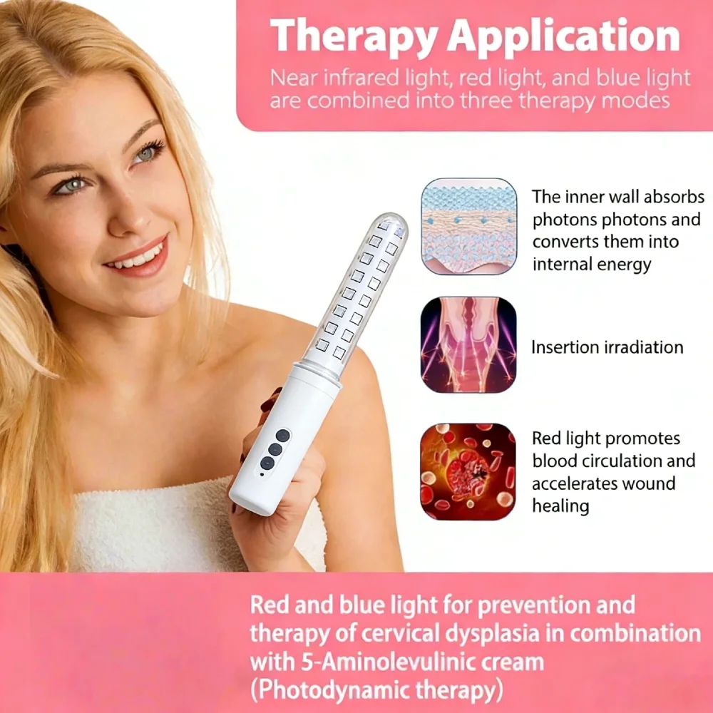 Women Health & Beauty Vaginal Device, Infrared Red Blue LED Light Therapy for Tightening, Vaginitis Care and Gynecological Welln