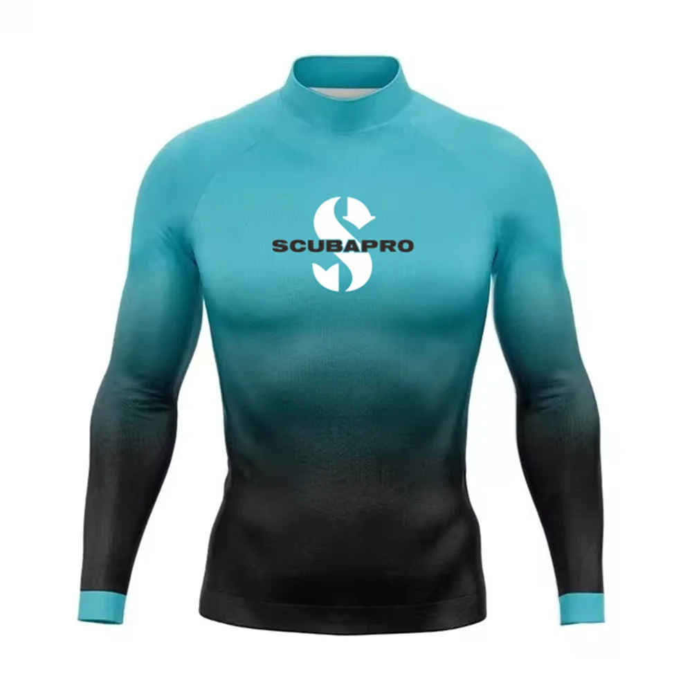 Nowe męskie koszulki surfingowe z długim rękawem Rash Guards Strój kąpielowy z ochroną UV Surfing Nurkowanie Stroje kąpielowe Pływanie Surf Odzież