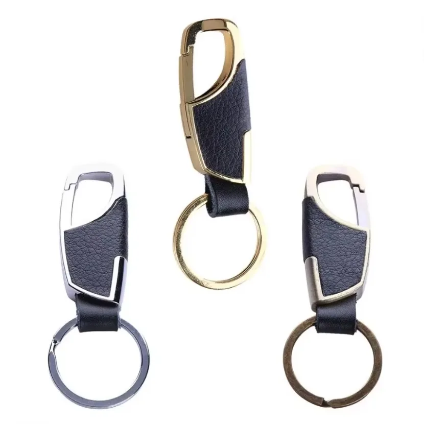 Car Keychain Simple Strong Carabiner Shape Keychain Climbing Hook Key Chain Rings Stainless Steel Man Gift Auto Interior