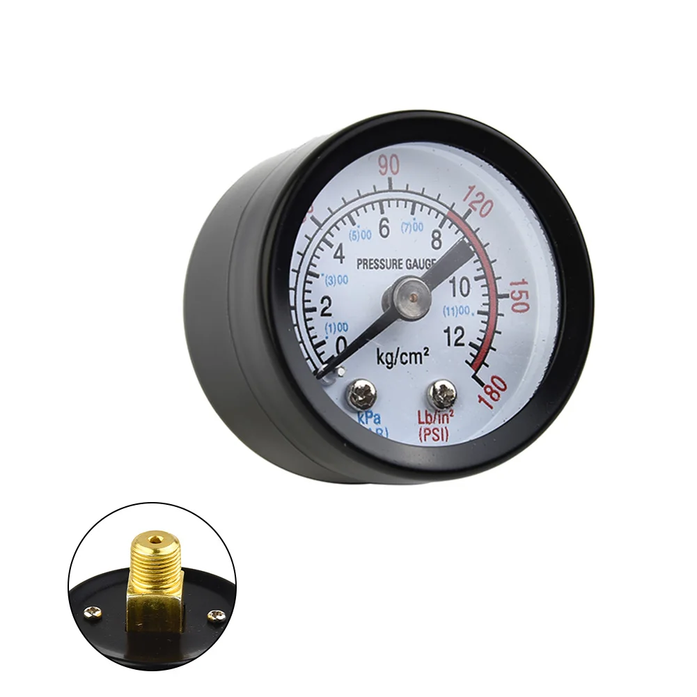 1pc Compressor Gauge For Air Compressor Male Thread Manometer Pressure Gauge 0 ~ 180 PSI Hydraulic Fluid Pressure Gauge