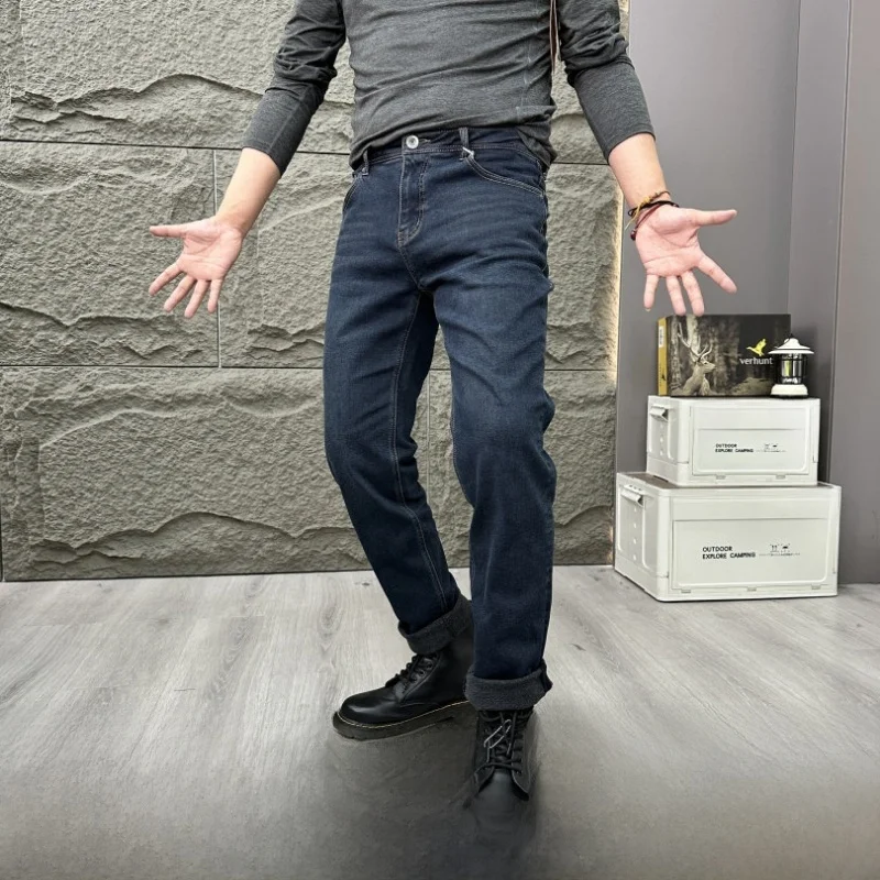 

Warm Fce Men's Straight Leg Jeans Tech Warm Waed Autumn Winter Faionable Comfortable Modern Sle mid Waist Long Pants