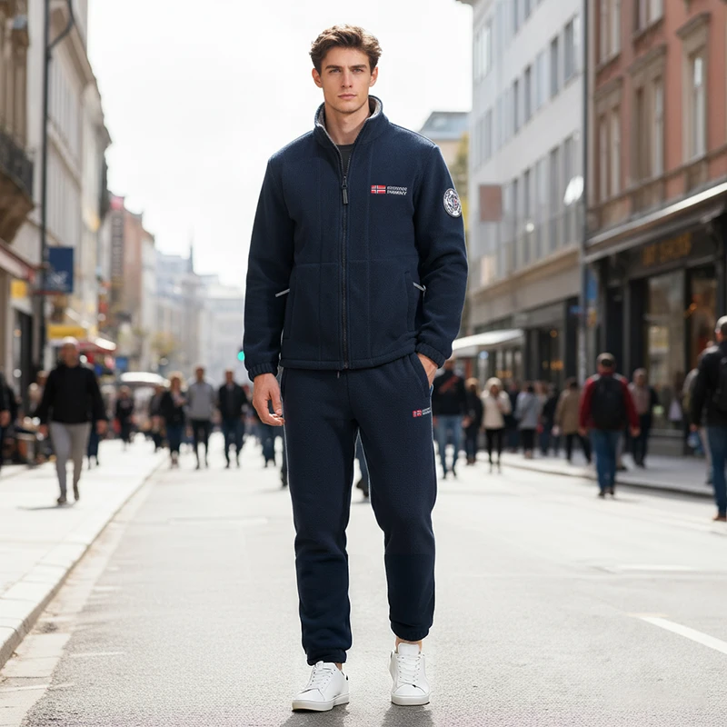 الرجال الخريف والشتاء السراويل الصوف النرويجية في الهواء الطلق المخملية سميكة الدافئة مريحة السراويل الموضة جندي جيد