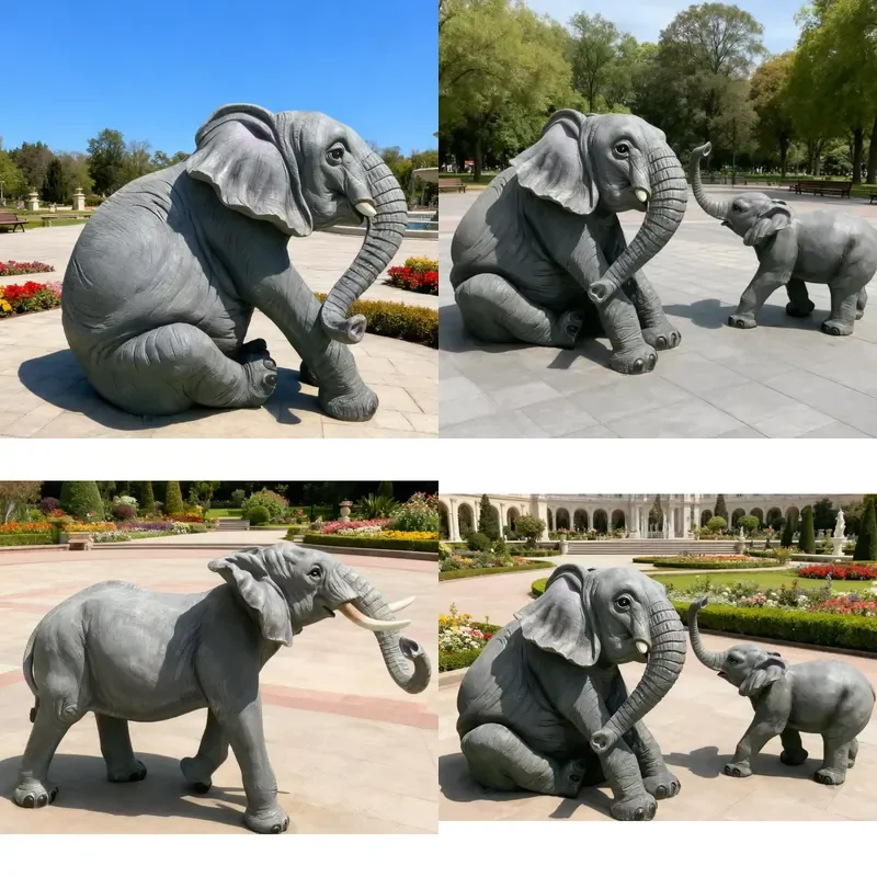 Elephant Sculpture Giant Size Handmade Resin Custom Color Available Weather Resistant Garden Office Villa Decoration