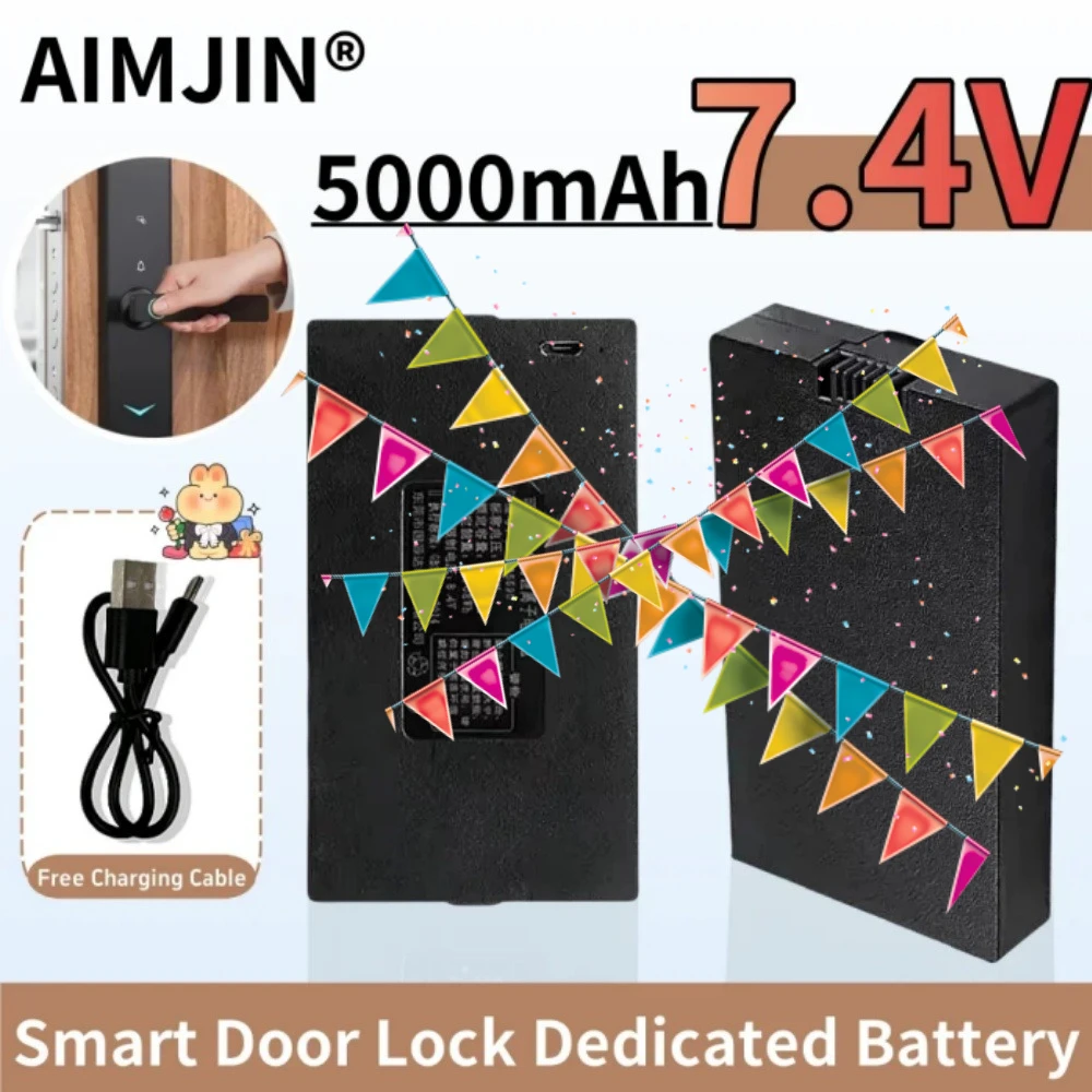 

7.4V 5000mAh Lithium Smart Door Lock Battery for ZNS-09 ZNS-09A ZNS-09B ZNS-09C ZNS-09D ZNS-09E ZNS-09F ZNS-09G ZNS-09H