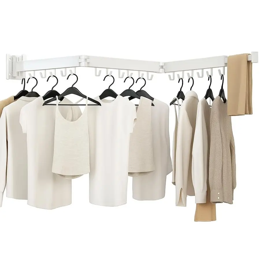 

Сушилка для белья, настенная сушилка для одежды, без сверления, 3-секционная складная сушилка для подвешивания одежды