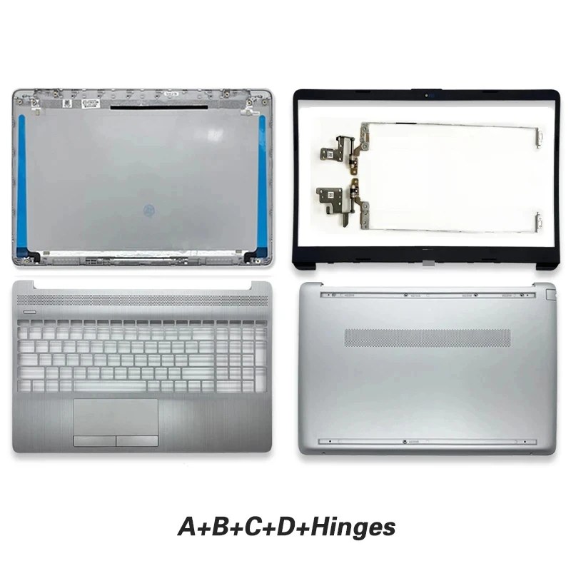 New for HP 15-dw 15s-du dy Dr 250 255 G8 TPN-C139 laptop LCD back cover front bezel hinge palmrest bottom case L52012-001 Silver