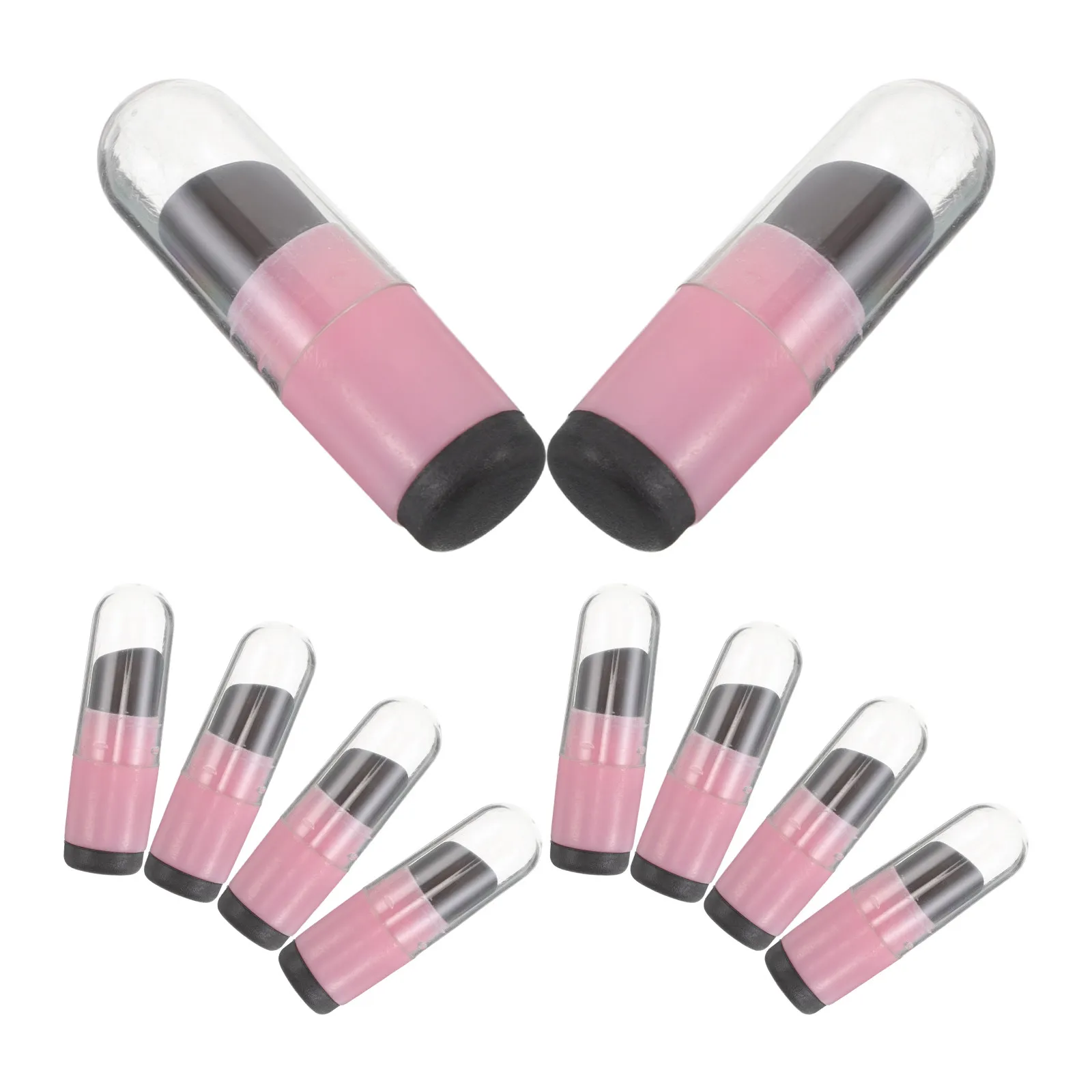 10Pcs Silicone Lip Brush Mini Portable Round Head Applicator Cap Reusable Lip Gloss Balm Lipstick Brush Travel Silicone Makeup