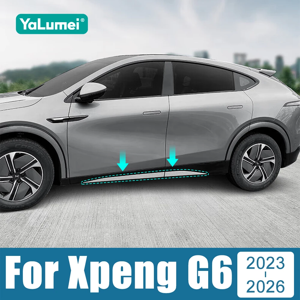 For Xpeng G6 2023 2024 2025 2026 Stainless Car Side Door Body Anti-Scratched Protector Molding Trim Cover Stickers Accessories