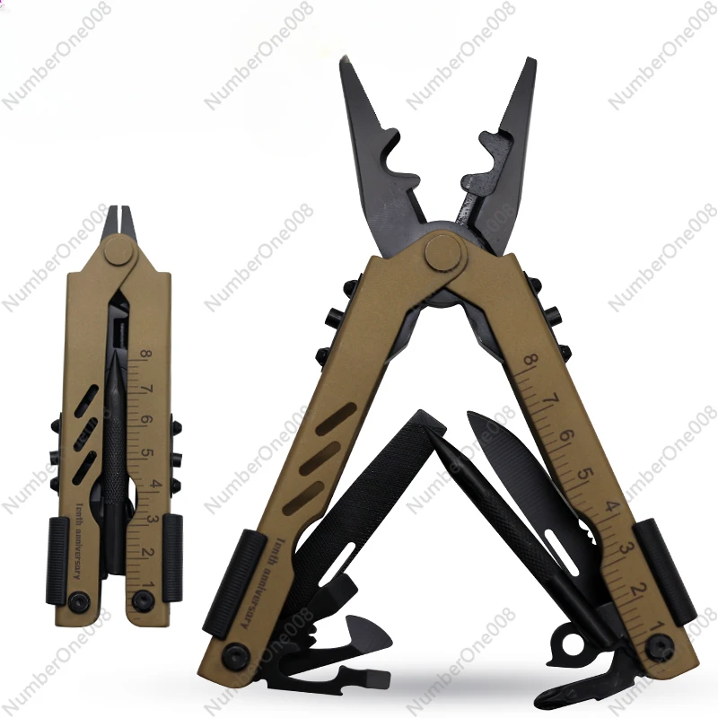 Outdoor Folding Tool Pliers Tactical  Camping Knife EDC Multifunctional Telescopic