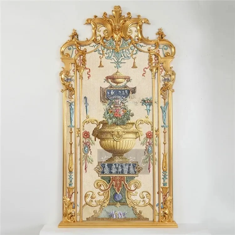 

A16 Large entrance oil painting handmade French mural fireplace, villa loft living room hanging painting corridor