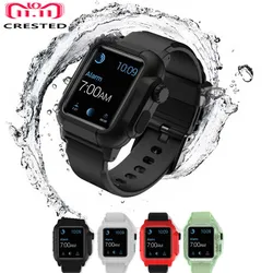 waterproof Luminous case+Strap For Apple Watch band 44mm/40mm/42mm Iwatch Bracelet case apple watch series 3 5 se 6