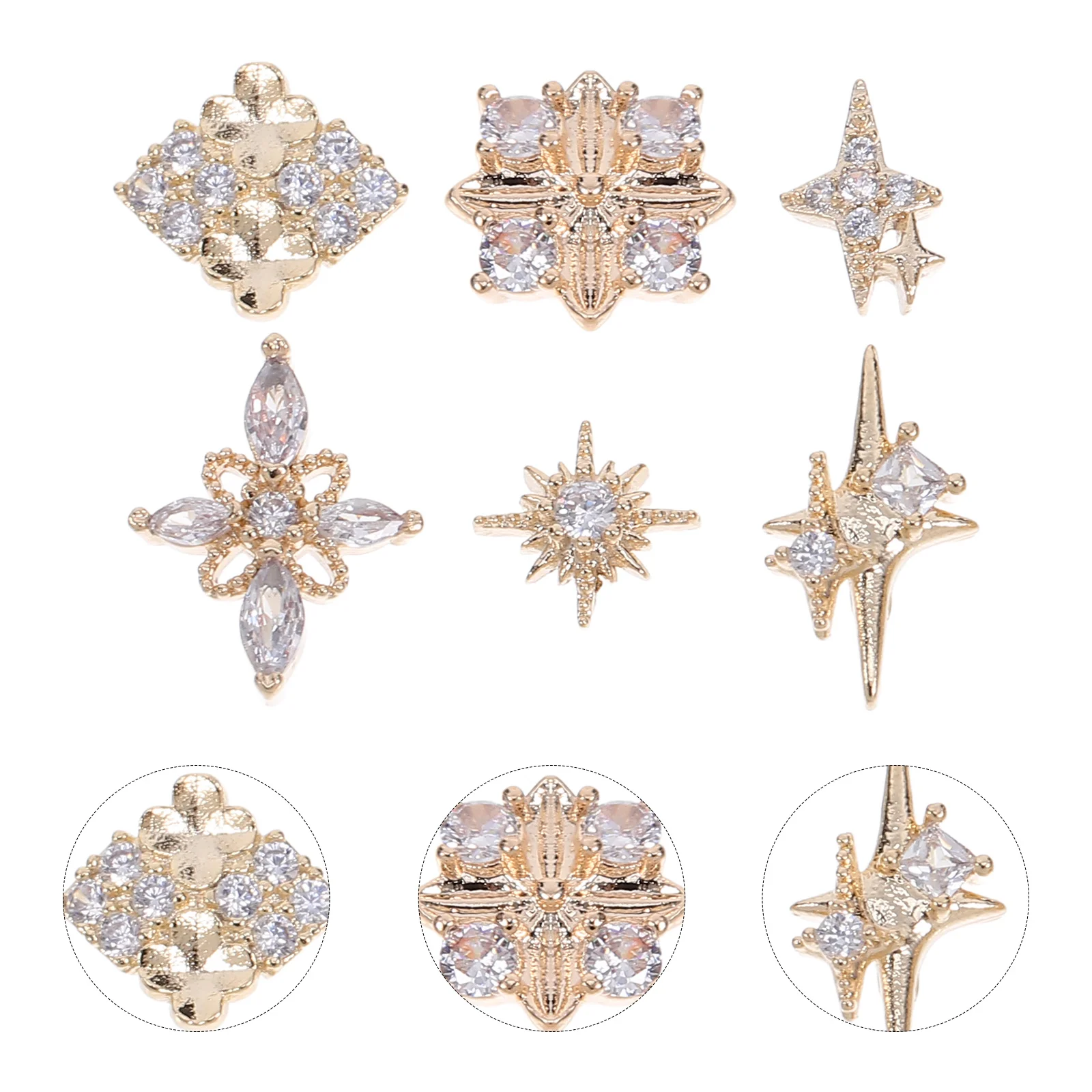 12Pcs Vintage Decorative Nail Charms Rhinestones Nail Art Supplies Wedding Party Manicure Rhinestones Charms for Jewelry Making