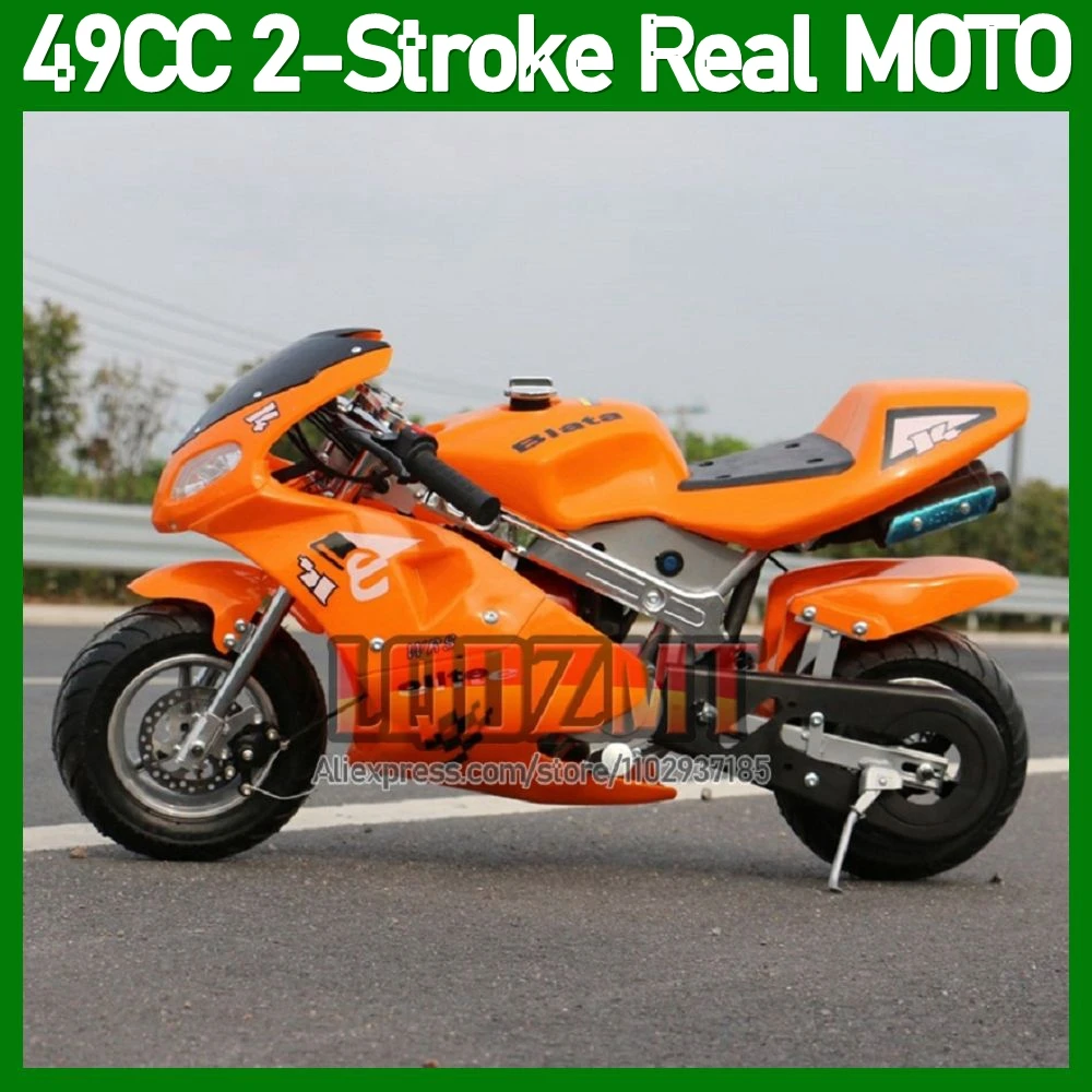 2Stroke Mini Motorcycle Small Buggy 49CC 50CC Pocket Bike Superbike MOTO Bikes Gasoline Adult Child Off-road Vehicle Autocycle