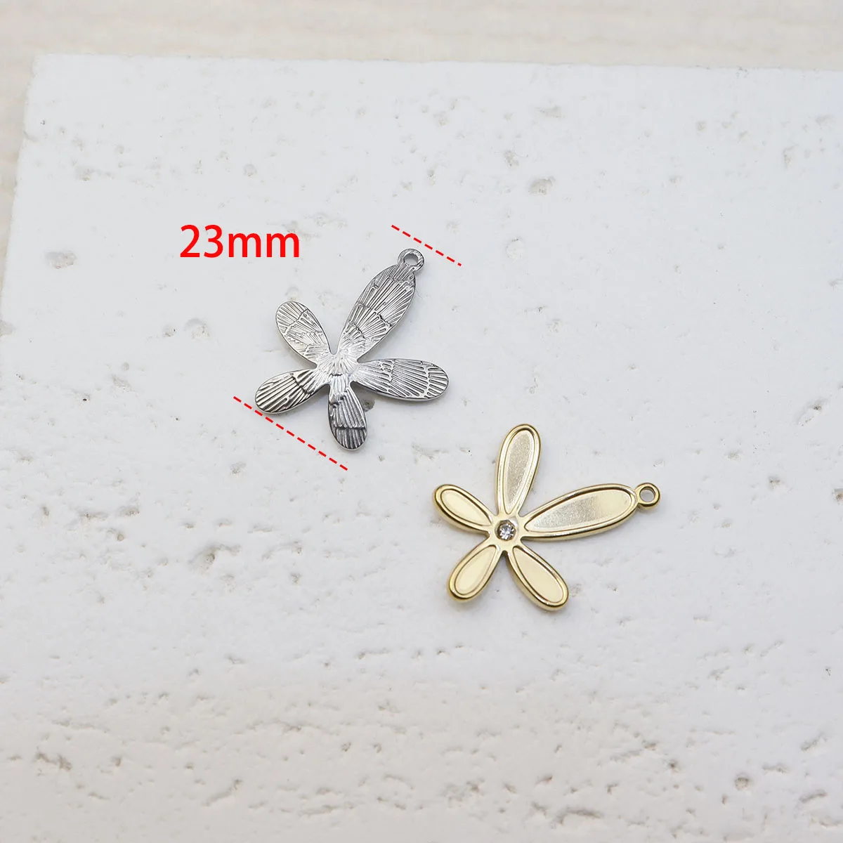 5pcs Casting Stainless Steel Flower Charms Pendant DIY Necklace Earrings Bracelets Jewelry Charm PVD Plate Water Proof