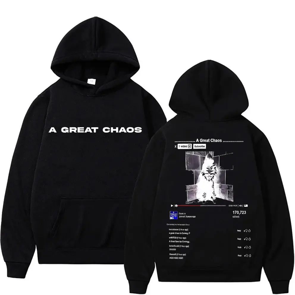 

Rapper Ken Carson A Great Chaos Album Graphic Hoodie Men Women Hip Hop Fashion Vintage Sweatshirt Men's Casual Oversized Hoodies