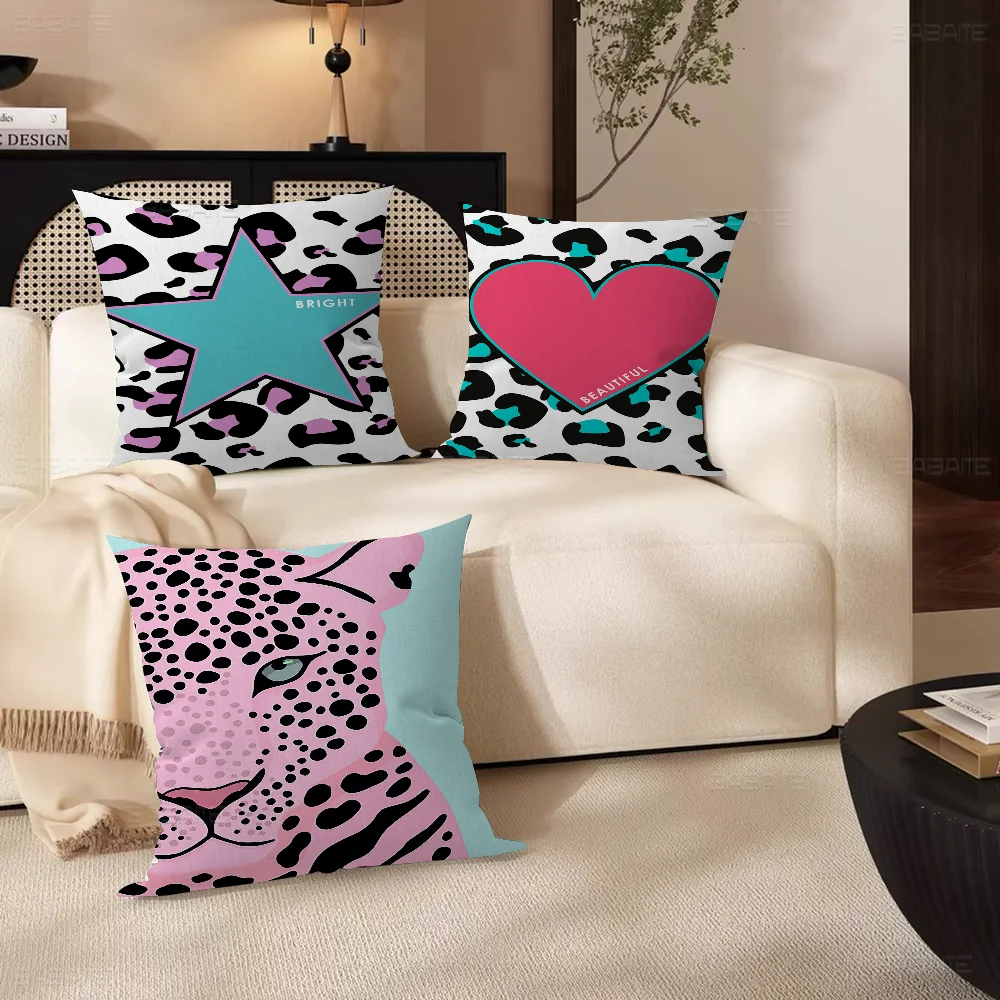 Wild Leopard Tiger Vase Flower Rainbow Girl Power Pillowcases Home Bedding Decorative Pillow Cover Wedding Super Soft Pillow