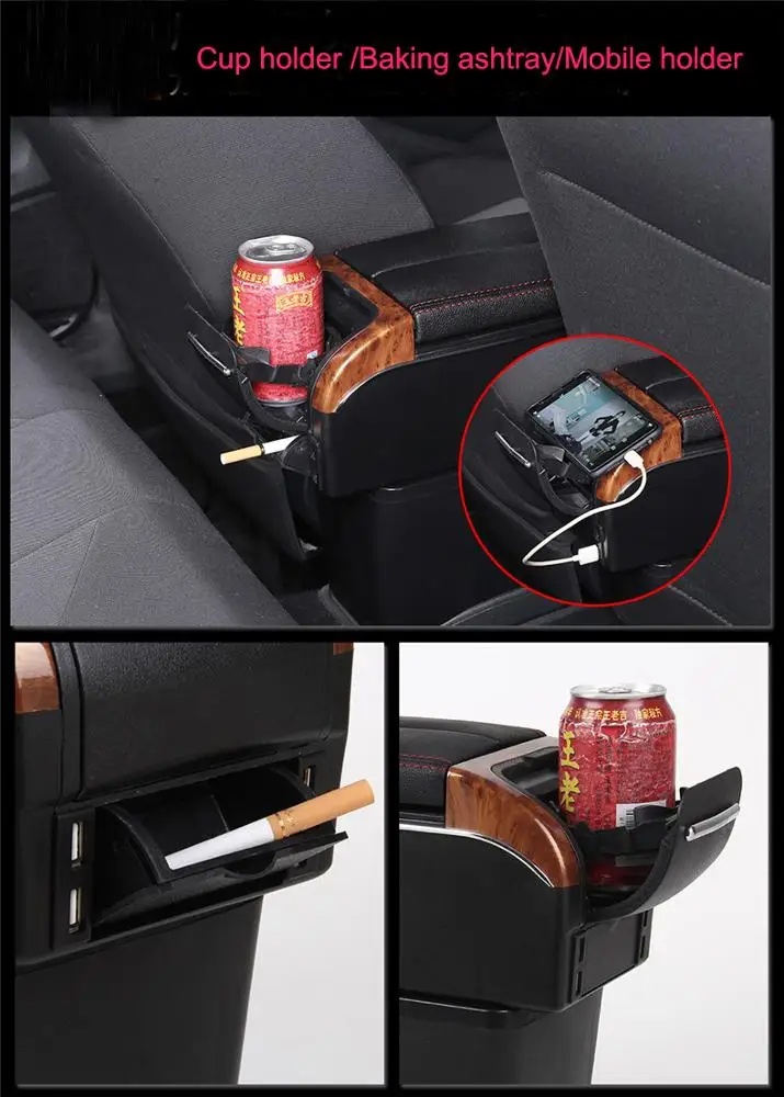 Porta USB per console centrale per auto, console centrale per auto a due porte