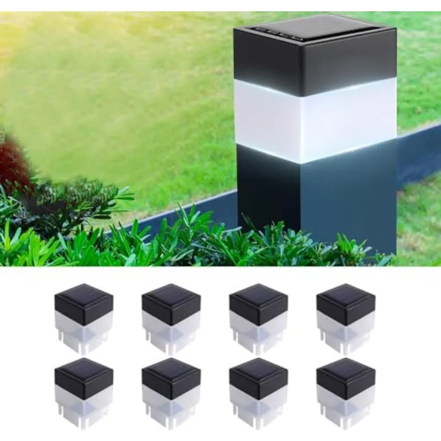 

Солнечные светодиодные светильники для столбов забора 5x5 см (2x2 дюйма) для кованых и алюминиевых или садовых ограждений - 8 штук в упаковке