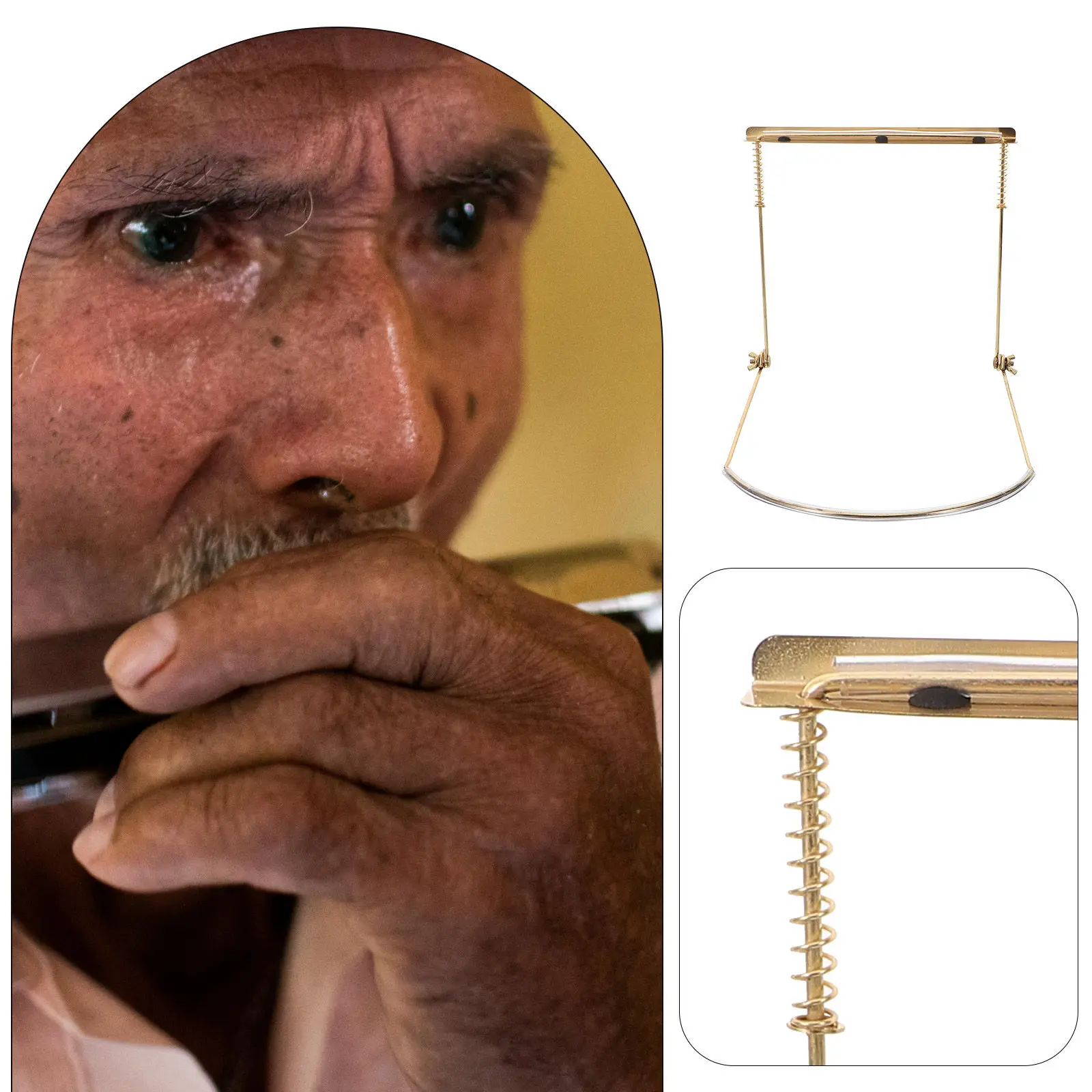 24-Hole Harmonica Neck Holder Professional Metal Harmonica Stand for Live Performance Practice Sessions Convenient Secure Harp - view 2