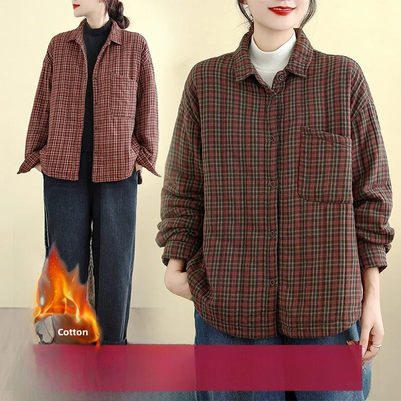 

Теплая хлопковая женская повседневная куртка со свободным воротником и рисунком, утягивающая верхняя одежда, длинное зимнее пальто све