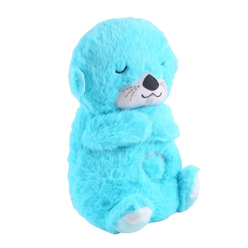 Macchina sonora per bambini Lenire 'N Snuggle Lontra Regali di Natale per bambini Lontra respiratoria Sleep Buddy con dettagli sensoriali Luci musicali