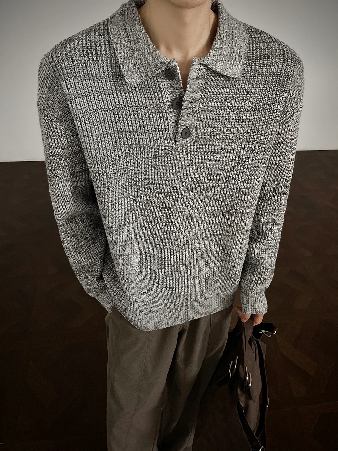 

Мужской трикотаж Cleanfit Ne, свободный крой, повседневный осенний свитер с классическим воротником, удобный вязаный топ