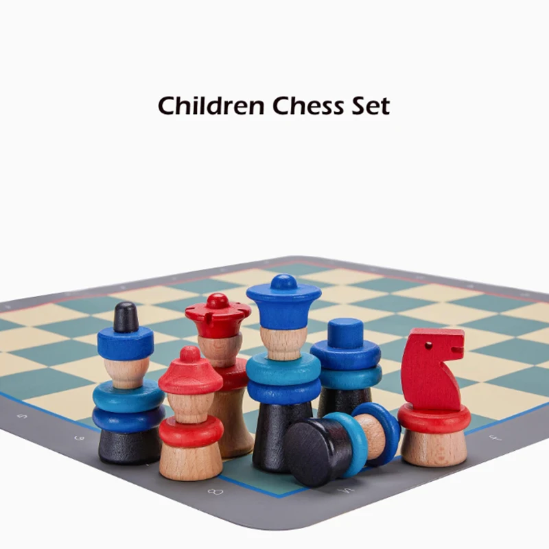 

Children's Solid Wood Cartoon Chess Toy Wood Premium Portable Beginner's High-end Board Game For Competitions Chess Game