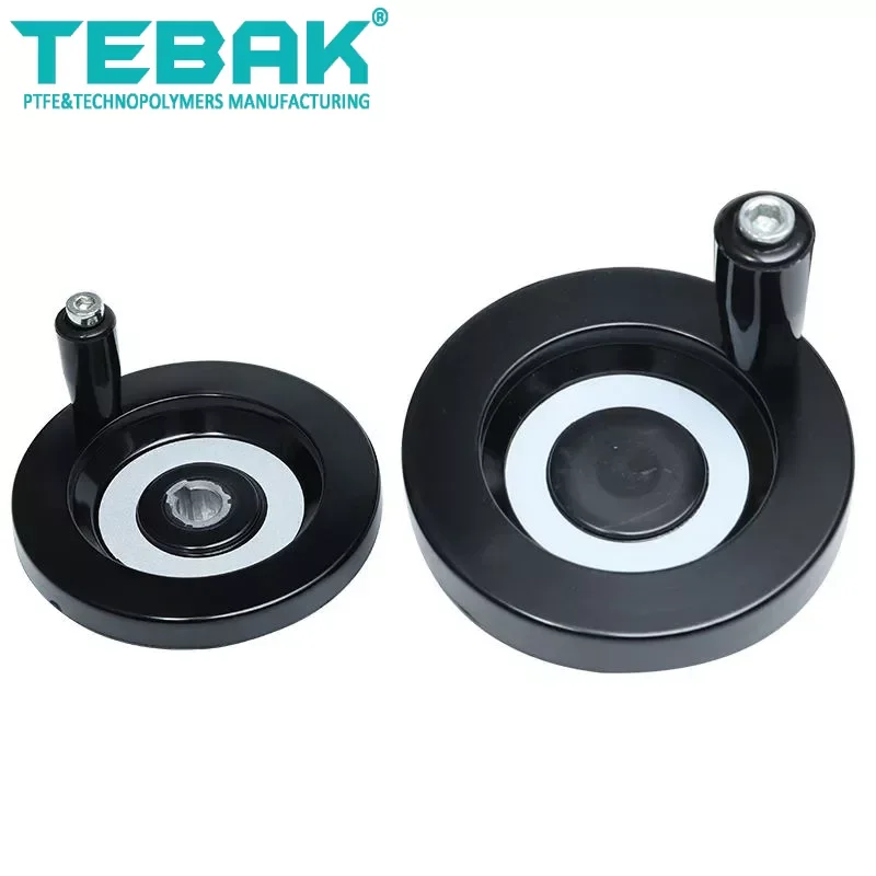 Full Spoked Light Hole Positioning Screw Handwheel Bakelite Black Small Ripple Bakelite Handwheel with Rotating Handle