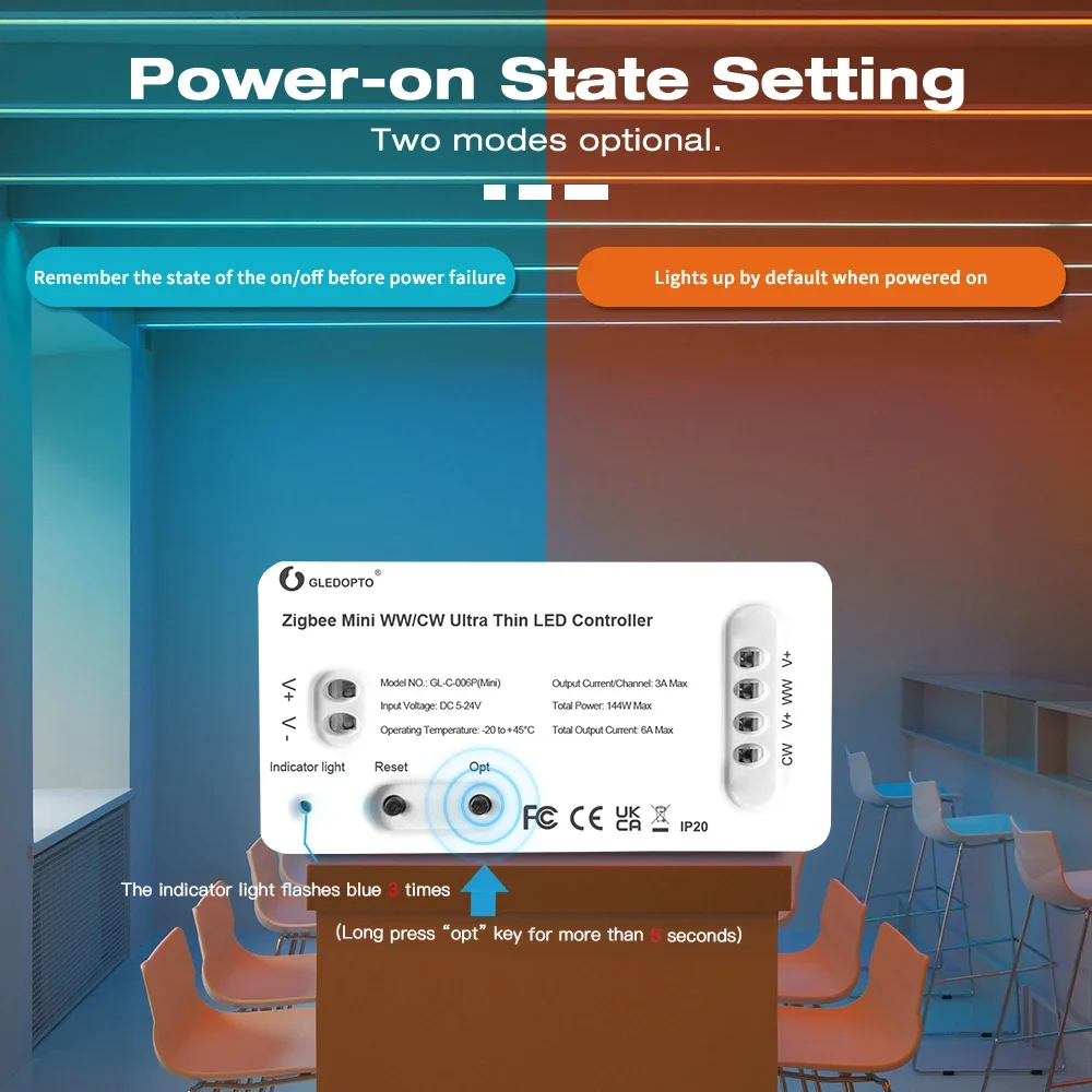 Gledopto 스마트 Zigbee3.0 초박형 미니 RGBW RGB 화이트 LED 라이트 스트립 컨트롤러, 주방 조명, 알렉사 에코 음성 앱 제어