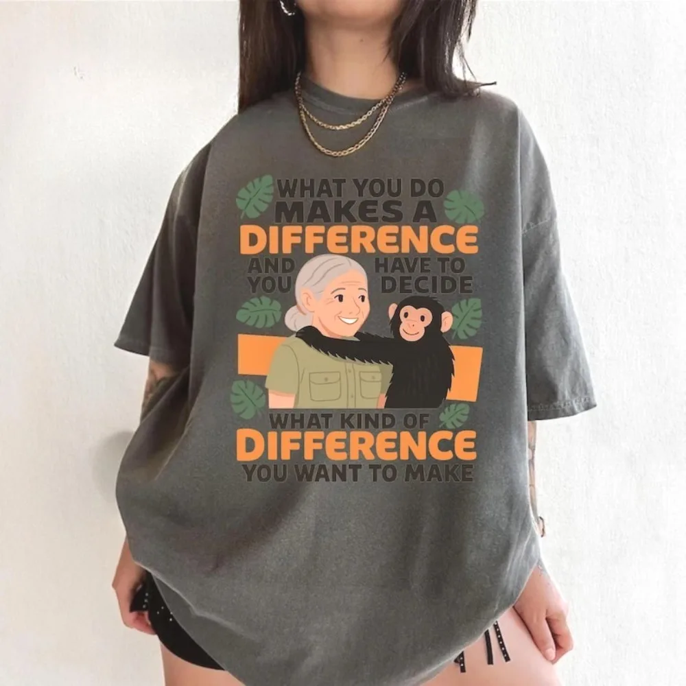 Jane Goodall Quote Unisex Shirt Women History Month Graphic Tee Forever in Memory Jane Goodall Lady Tshirt RIP Goodall Tops