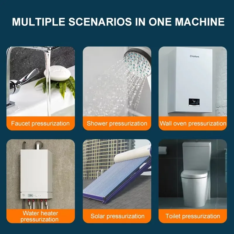 110V/220V High Efficiency Automatic Booster Pump Household Water Heater Shower Faucet Inverter