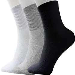 5pair/lot Breathable Men's Socks Black White Socks Businness Casual Crew Long Sock Mide Tube Men Mesh Thin Summer Socks