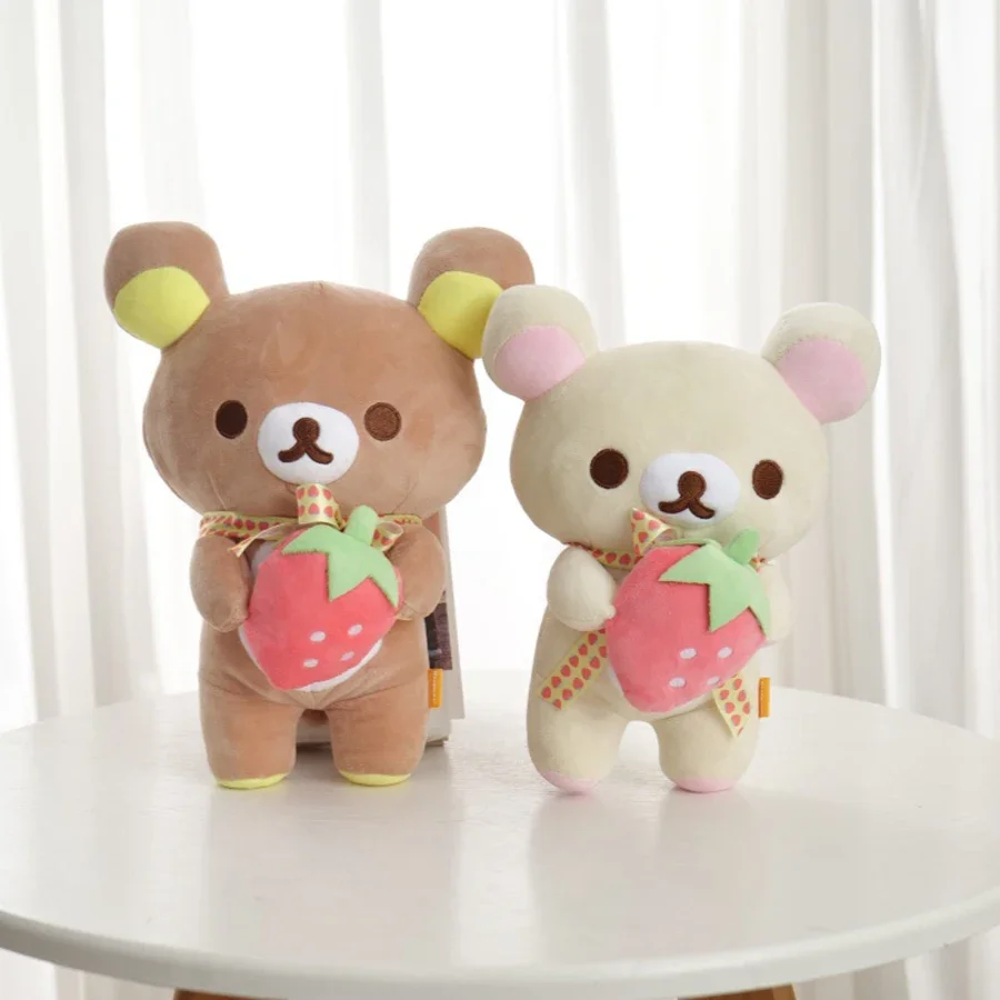 أنيمي الفراولة Rilakkuma أفخم دمية لينة Rilakkuma الدب اللعب الدب محشوة الدب بلوشي لطيف زوجين لعبة دب طفل هدية