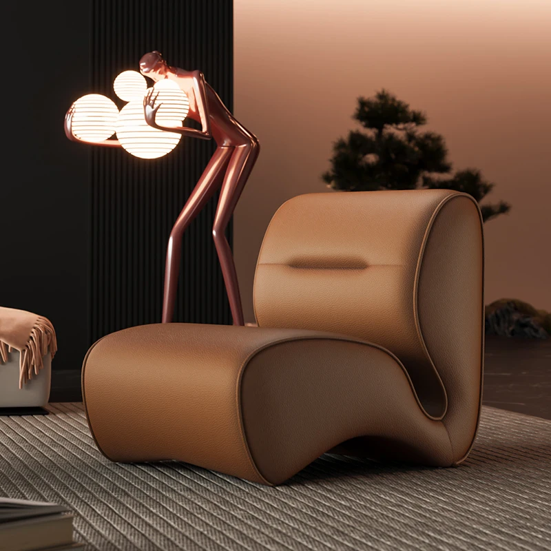 

Light luxury single sofa chair Italian simple living room special-shaped balcony lazy leisure chair single designer