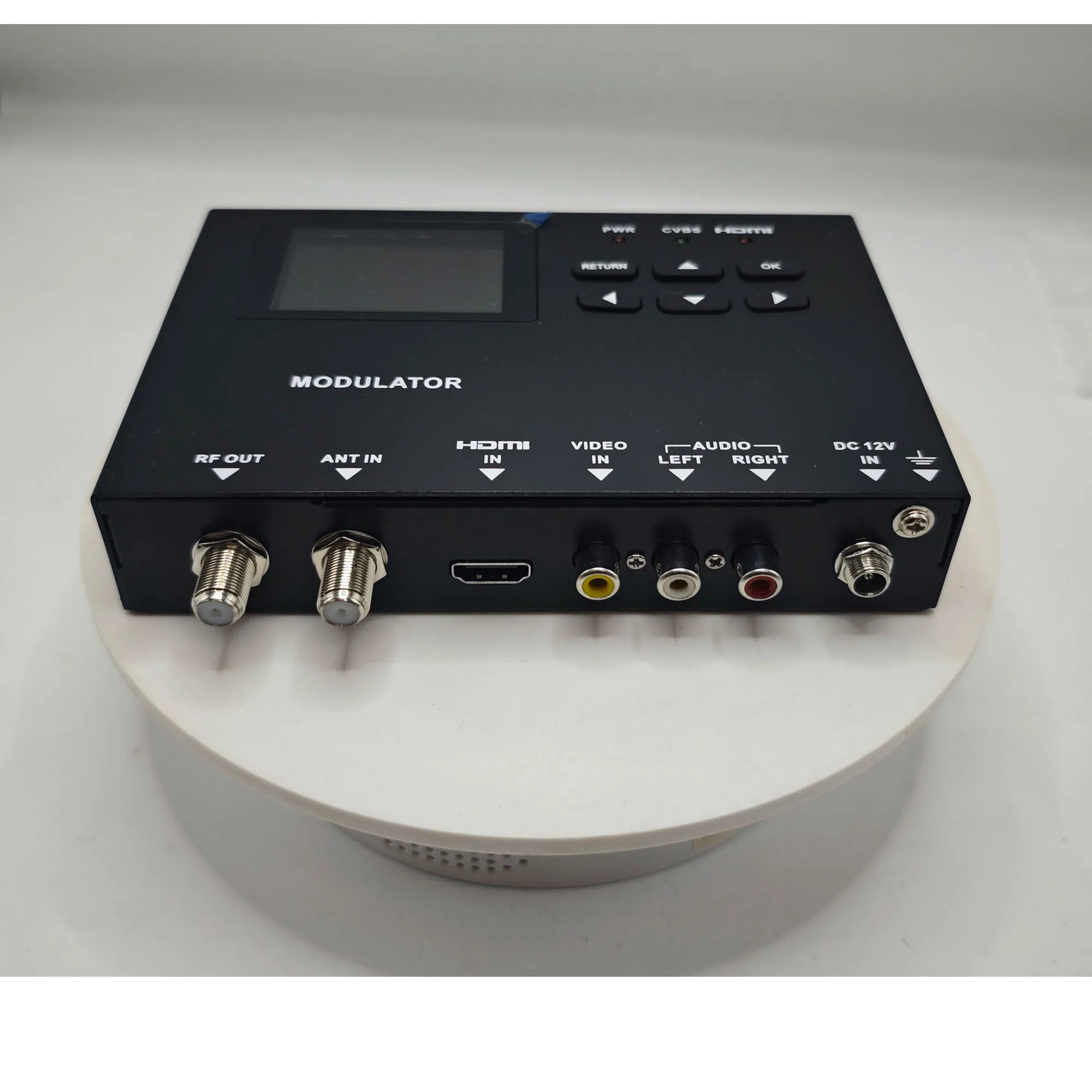 HD التشفير المغير DVB-T ATSC DVB-C ISDB-T CATV معدات النهاية الأمامية HDMI AV CVBS إلى RF المغير MPEG2