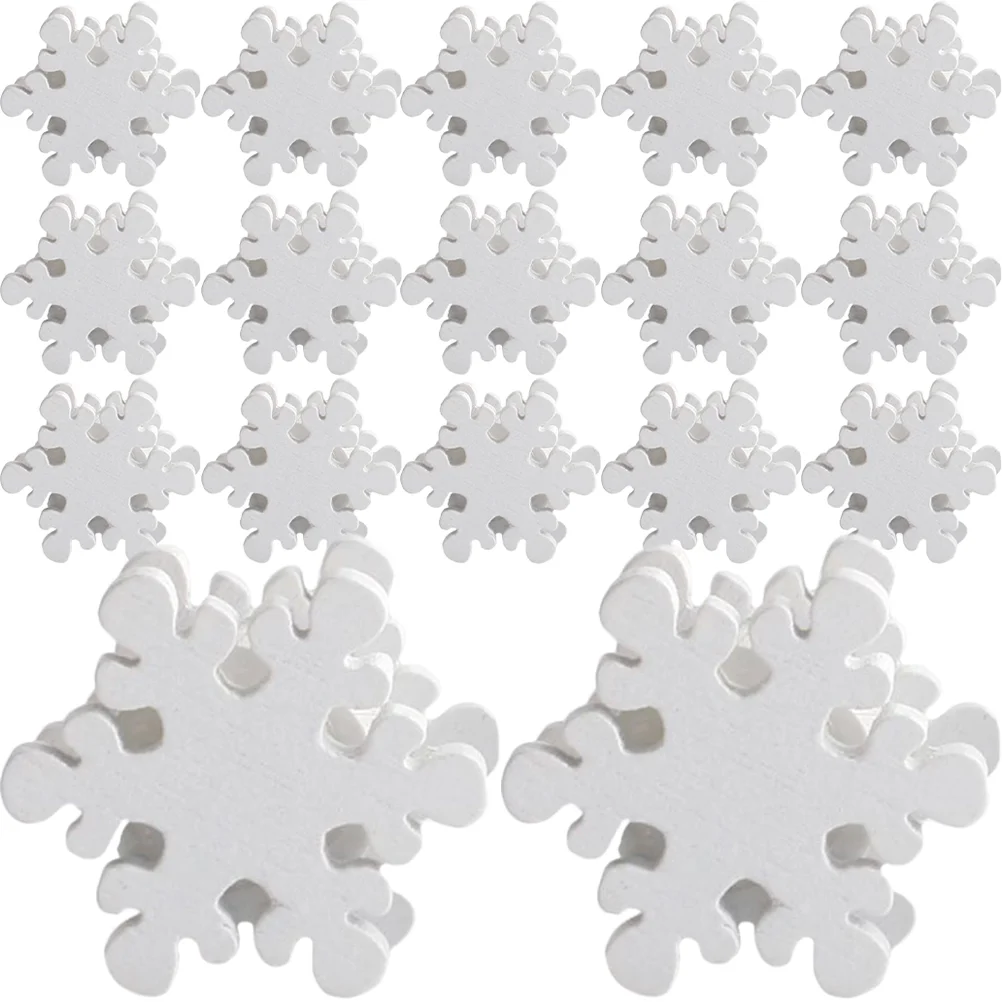 

50 Pcs Snowflake Beads DIY Jewelry Loose Vase Wooden for Crafts Multilayer Board Spacer Making