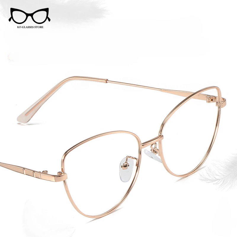 Neue Retro-Katzenaugen brille Blaulicht blockierende Brille für Frauen Vintage Metall brillen rahmen weibliche Computer brillen