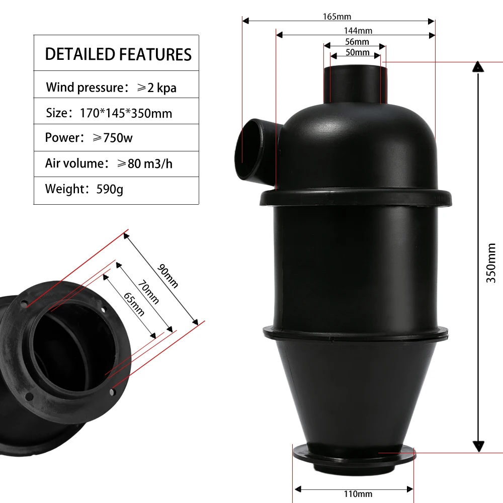 Cyclone For Vacuum Cleaner (Cyclone Filter) Detachable Cyclone Dust Collector With Filter Cyclone Separator Dust Powder Filter