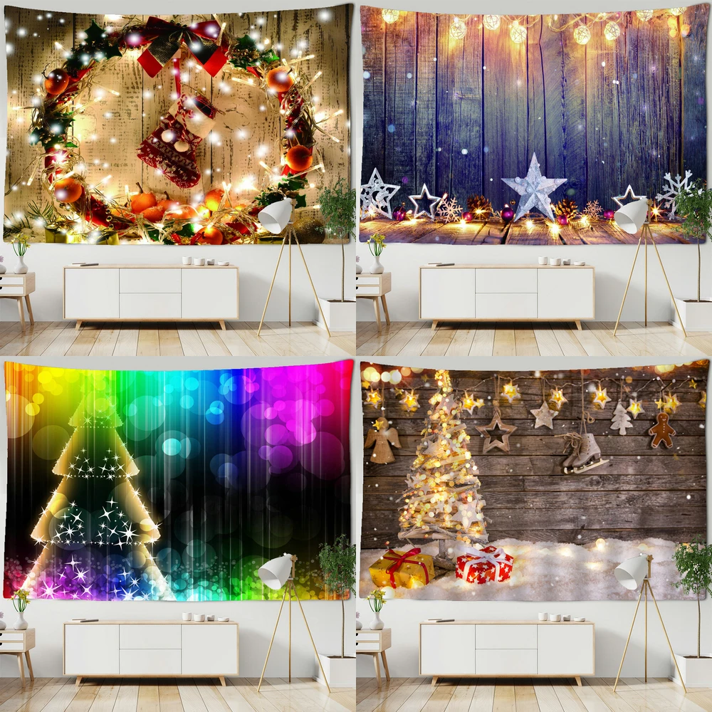 

Christmas home decoration tapestry psychedelic scene hippie Christmas tree tapestry wall hanging bedroom decoration wall cloth