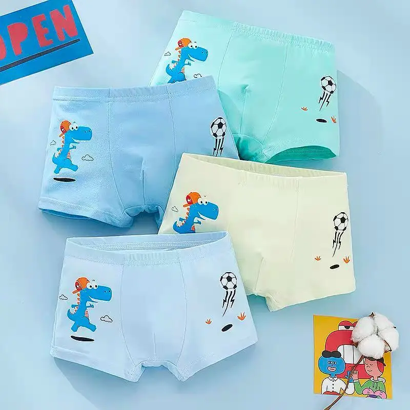 3PC Random Color Boys Gilrs Boxer Underwear Kids Milk Silk Boxer Shorts for Toddler Size 3-12 Years