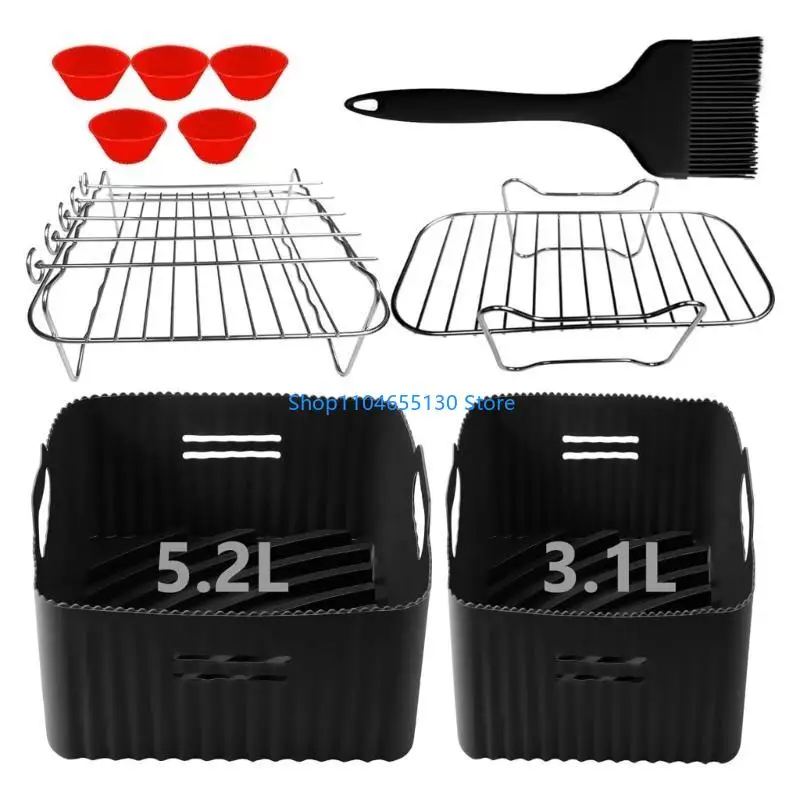 

Silicone Air Fryers Liner with Heat Resistant Mitts Air Fryers Liner Reusable