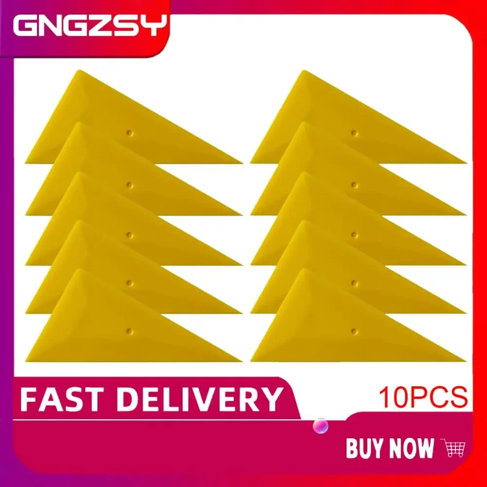 

10PCS Yellow Triangle Vinyl Film Wrapping Go Corner Squeegee Scraper Auto Window Tint Tool Carbon Fiber Vinyl Car Wrap Tool A05S