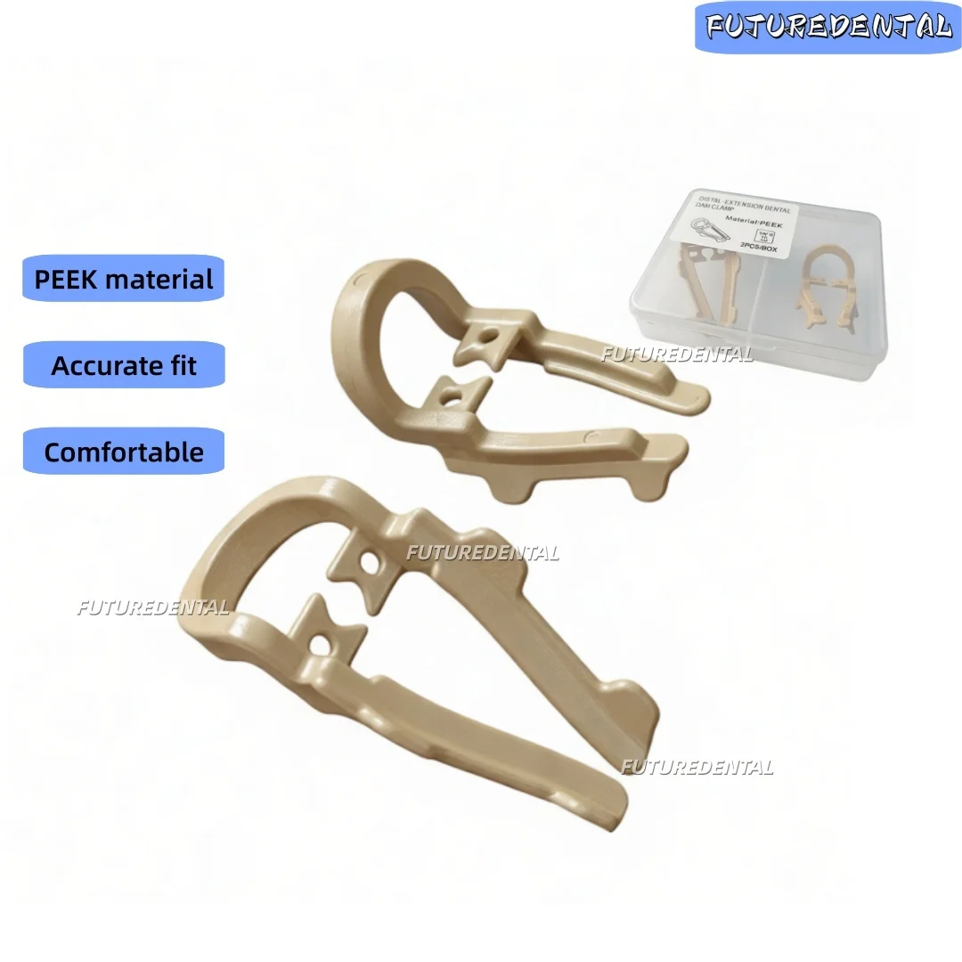 2Pcs PEEK Dental Rubber Barrier Clip Isolation Clamp Extended In The Middle And Far Essential Tools For Isolation Surgery