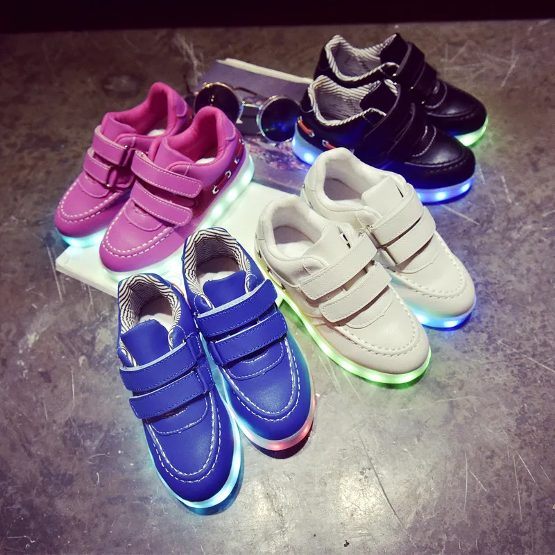 UncleJerry Kids Led Shoes USB chargering Light Up Sneakers for boys girls Glowing Casual Shoes Child Fashion Shoes